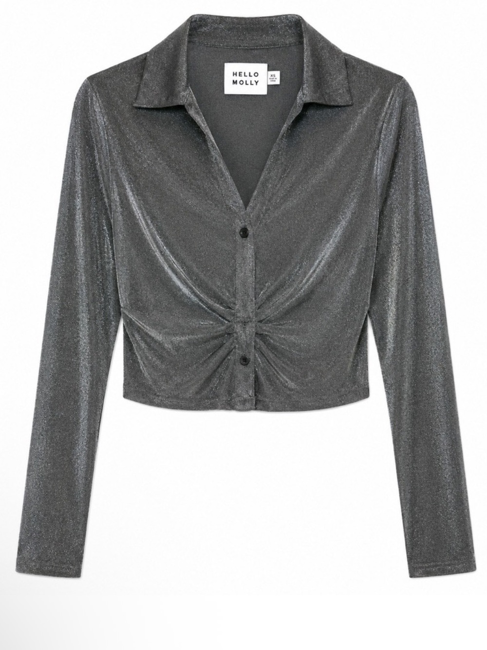Hello Molly Twist Front Button Down Shirt Sz 2